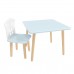Детский комплект стол Квадратный и стул Домик голубой, Bambini Letto