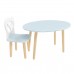 Детский комплект стол Овальный и стул Крылья с сердцем голубой, Bambini Letto