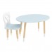 Детский комплект стол Овальный и стул Крылья с сердцем голубой, с носочками, Bambini Letto