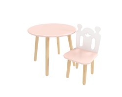 Детский комплект стол Круглый и стул Принц Артур розовый