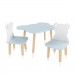 Детский комплект стол и 2 стула Мишка голубой, с носочками, Bambini Letto