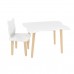 Детский комплект стол и стул Котик белый, Bambini Letto
