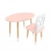 Детский комплект стол Овальный и стул Крылья с сердцем розовый, с носочками, Bambini Letto