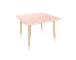 Детский стол Квадратный розовый, с носочками