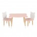 Детский комплект стол и 2 стула Котик розовый, с носочками, Bambini Letto
