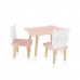 Детский комплект стол и 2 стула Котик розовый, с носочками, Bambini Letto