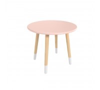 Детский стол Круглый розовый, с носочками