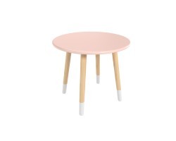 Детский стол Круглый розовый, с носочками
