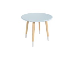 Детский стол Круглый голубой, с носочками