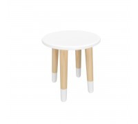 Детский табурет Круглый белый, с носочками