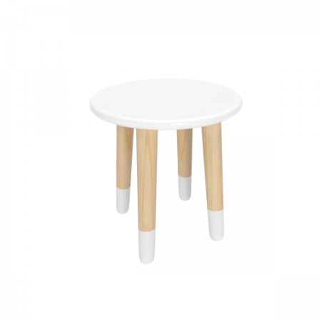 Детский табурет Круглый белый, с носочками, Bambini Letto