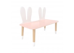 Детская скамейка Уши зайца розовая, с носочками