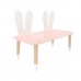 Детская скамейка Уши зайца розовая, с носочками, Bambini Letto