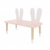 Детская скамейка Уши зайца розовая, с носочками, Bambini Letto