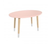 Детский стол Овальный розовый, с носочками