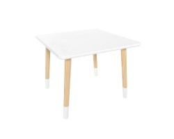 Детский стол Квадратный белый, с носочками