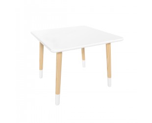 Детский стол Квадратный белый, с носочками