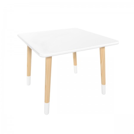 Детский стол Квадратный белый, с носочками, Bambini Letto