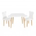 Детский комплект стол и 2 стула Мишка белый, Bambini Letto