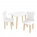 Детский комплект стол и 2 стула Мишка белый, Bambini Letto