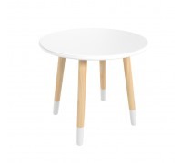Детский стол Круглый белый, с носочками
