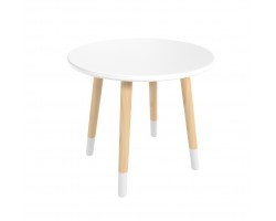 Детский стол Круглый белый, с носочками