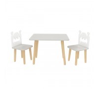 Детский комплект Прямоугольный стол и 2 стула Бэтмен серый