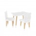 Детский комплект стол и 2 стула Котик белый, с носочками, Bambini Letto