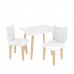 Детский комплект стол и 2 стула Котик белый, Bambini Letto