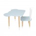 Детский комплект стол и стул Мишка голубой, с носочками, Bambini Letto