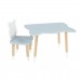 Детский комплект стол и стул Котик голубой, c носочками, Bambini Letto