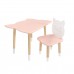 Детский комплект стол и стул Котик розовый, c носочками, Bambini Letto