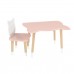 Детский комплект стол и стул Котик розовый, c носочками, Bambini Letto