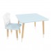 Детский комплект стол Квадратный и стул Домик голубой, с носочками, Bambini Letto