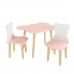 Детский комплект стол и 2 стула Мишка розовый, Bambini Letto