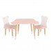 Детский комплект стол и 2 стула Мишка розовый, с носочками, Bambini Letto