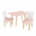 Детский комплект стол и 2 стула Мишка розовый, с носочками, Bambini Letto