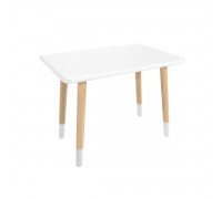 Детский стол Прямоугольный белый, с носочками