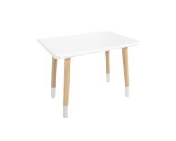 Детский стол Прямоугольный белый, с носочками
