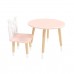 Детский комплект стол Круглый и стул Принц Артур розовый, с носочками, Bambini Letto