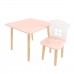 Детский комплект стол Квадратный и стул Домик розовый, Bambini Letto