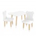 Детский комплект стол и 2 стула Мишка белый, с носочками, Bambini Letto