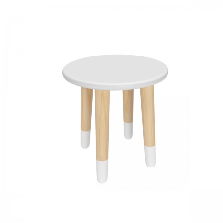 Детский табурет Круглый серый перламутр, с носочками, Bambini Letto