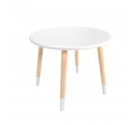 Детский стол Круглый 60 см белый, с носочками