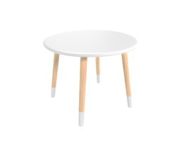 Детский стол Круглый 60 см белый, с носочками