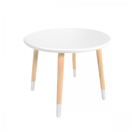 Детский стол Круглый 60 см белый, с носочками, Bambini Letto