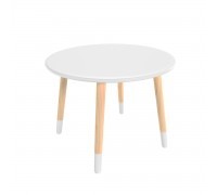 Детский стол Круглый 60 см серый перламутр, с носочками