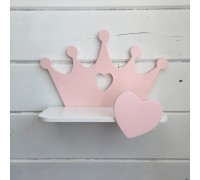 Детская полка корона розового цвета