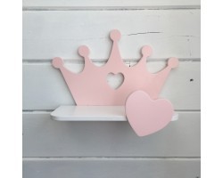 Детская полка корона розового цвета