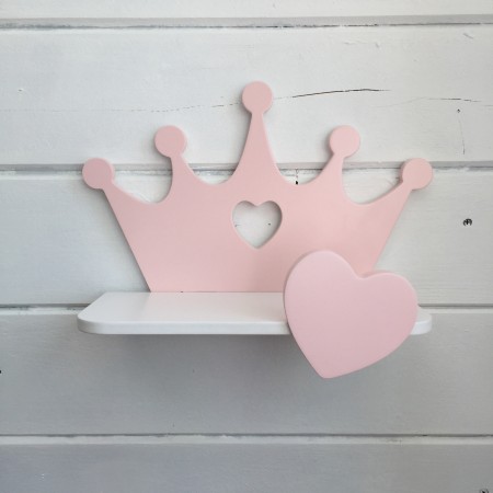 Детская полка корона розового цвета